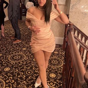 Blush Satin Corset Dress (Price is negotiable/Worn once!)